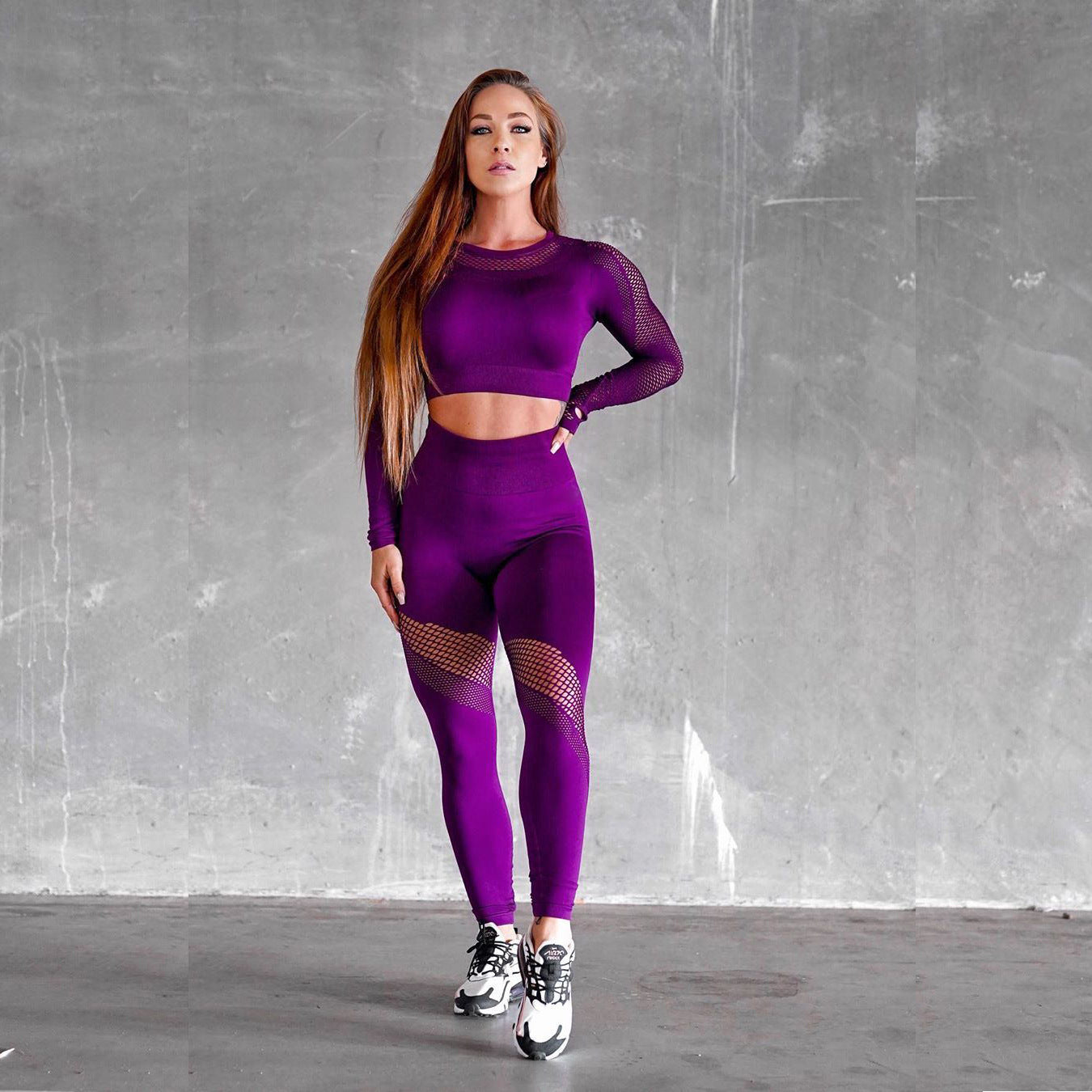 Traje de yoga elástico sin costuras