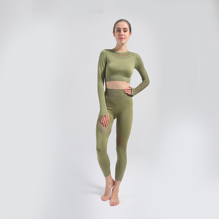 Traje de yoga elástico sin costuras