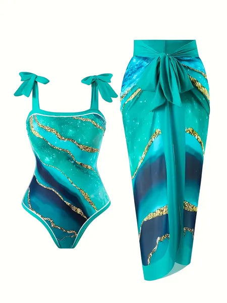 Bikini sexy con estampado de dos piezas