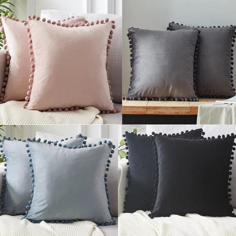 Almohada de encaje, terciopelo sólido de felpa