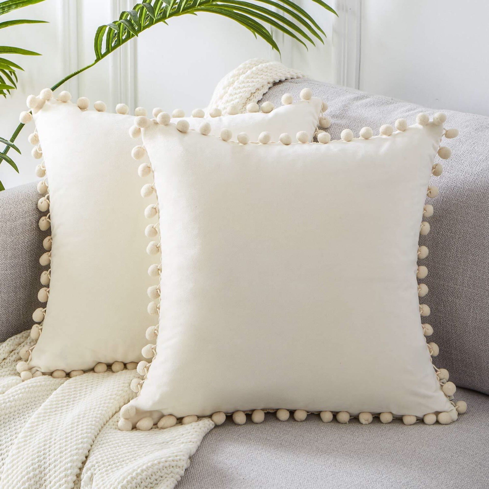 Almohada de encaje, terciopelo sólido de felpa
