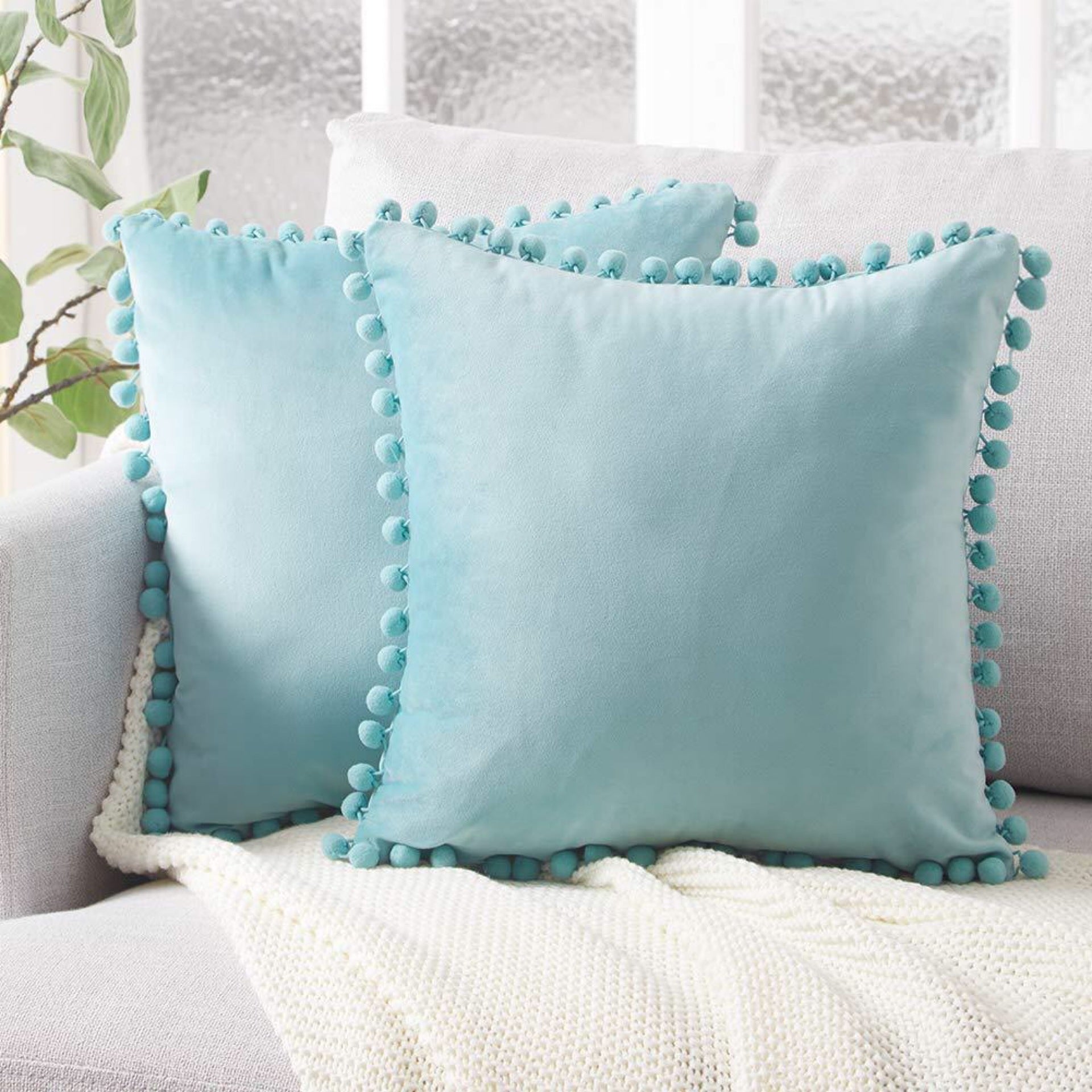 Almohada de encaje, terciopelo sólido de felpa