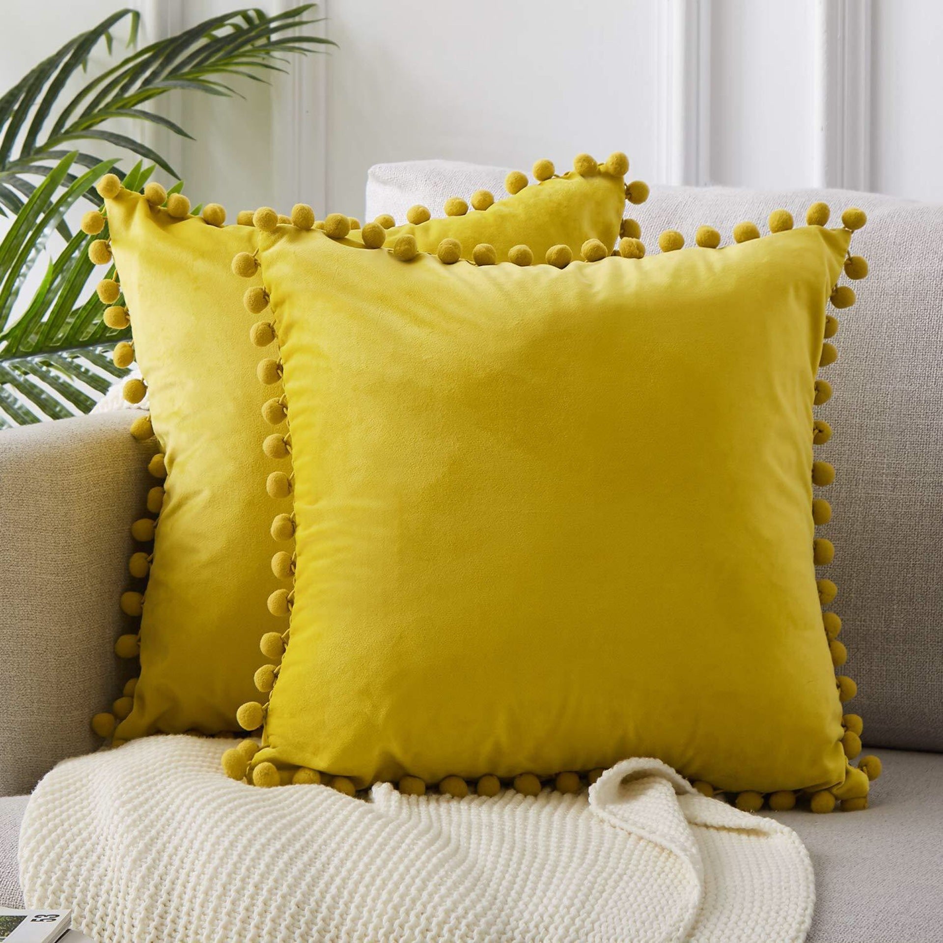 Almohada de encaje, terciopelo sólido de felpa