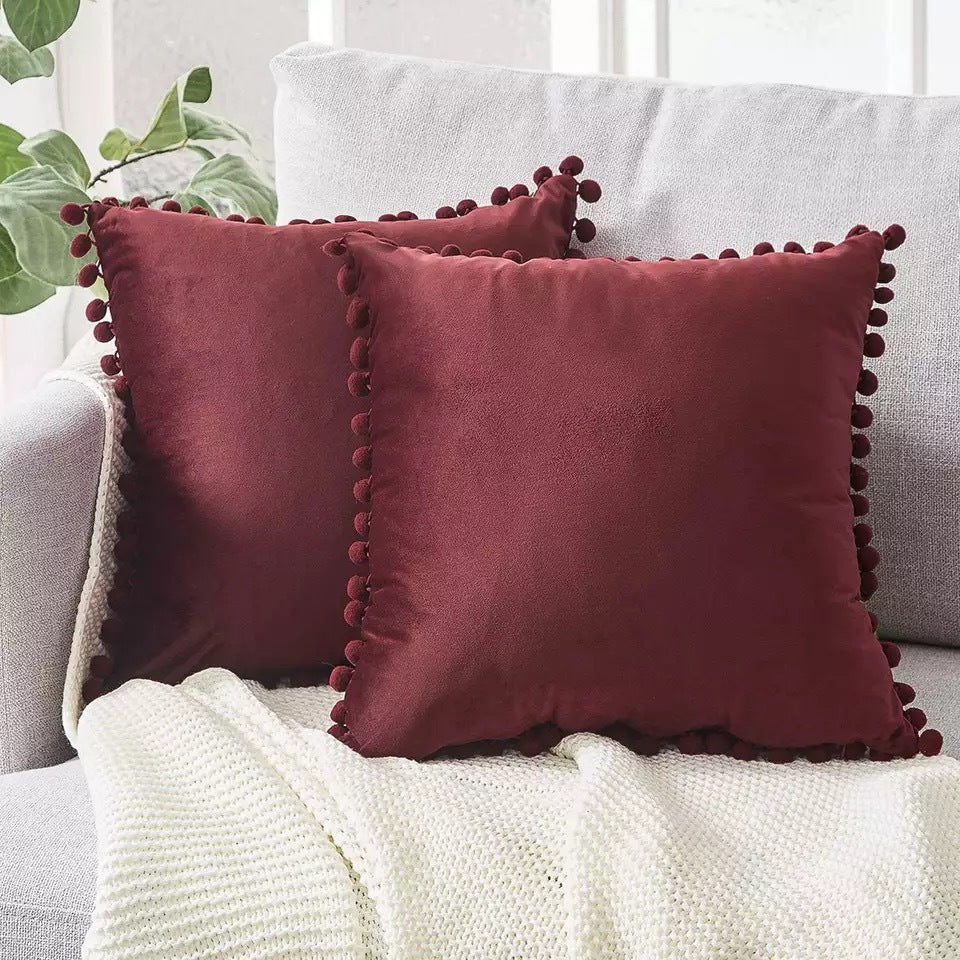Almohada de encaje, terciopelo sólido de felpa
