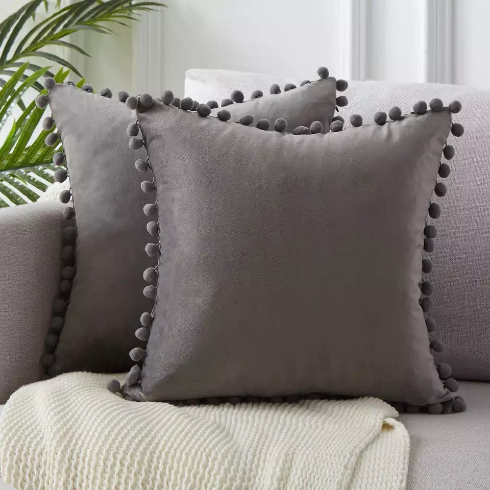 Almohada de encaje, terciopelo sólido de felpa
