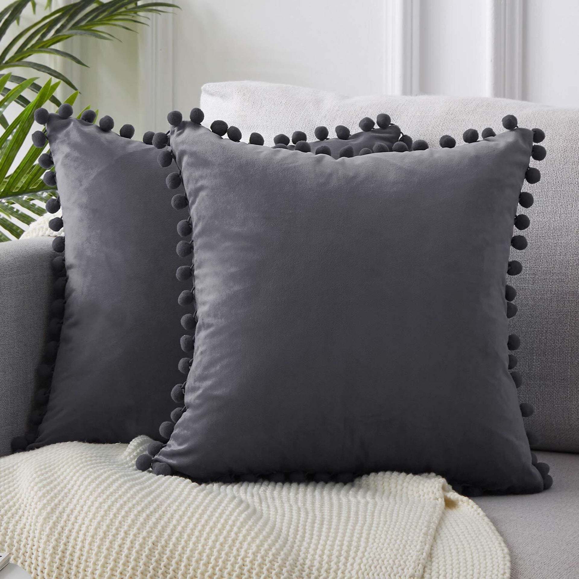 Almohada de encaje, terciopelo sólido de felpa