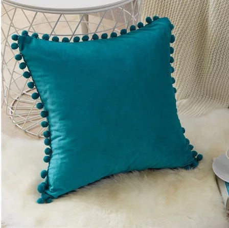 Almohada de encaje, terciopelo sólido de felpa