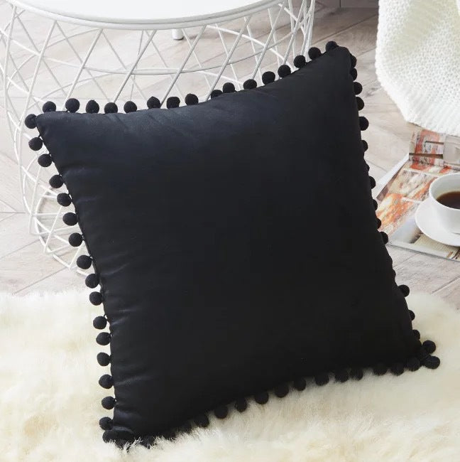 Almohada de encaje, terciopelo sólido de felpa