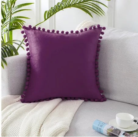 Almohada de encaje, terciopelo sólido de felpa