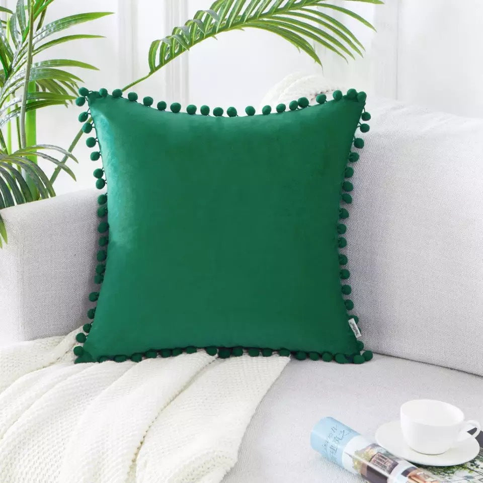 Almohada de encaje, terciopelo sólido de felpa