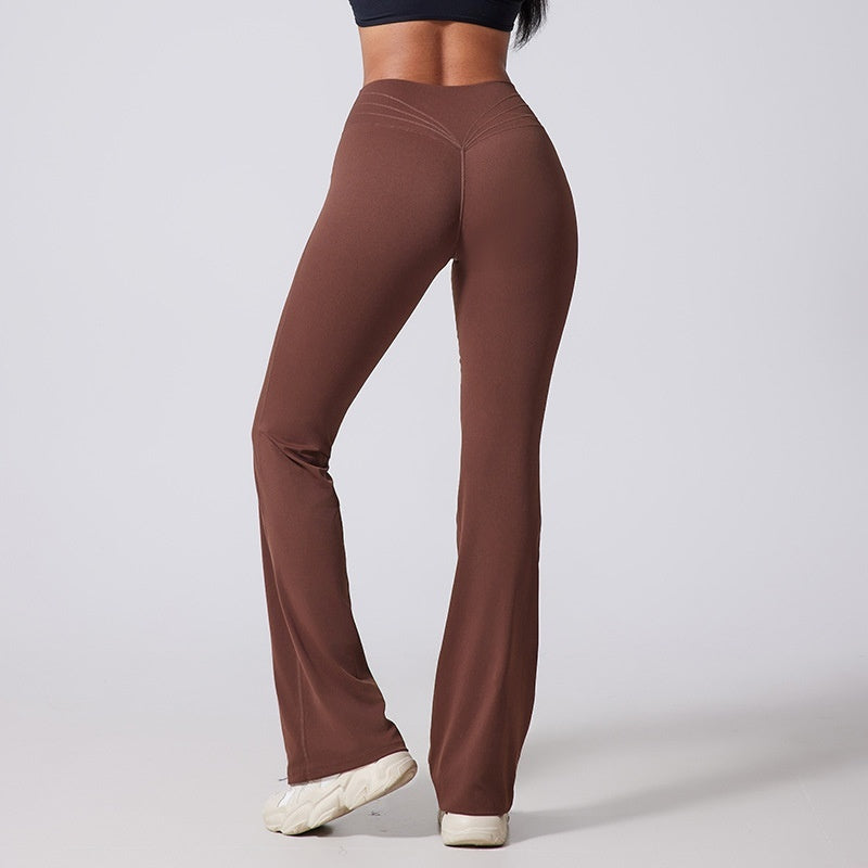 Pantalones acampanados de pierna ancha y cintura alta