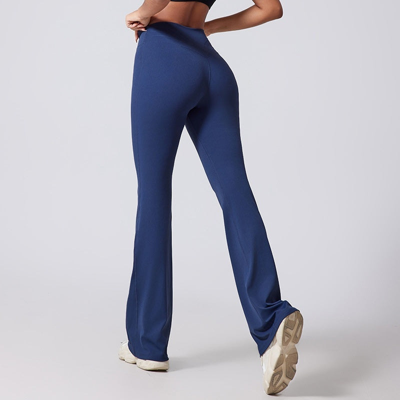 Pantalones acampanados de pierna ancha y cintura alta