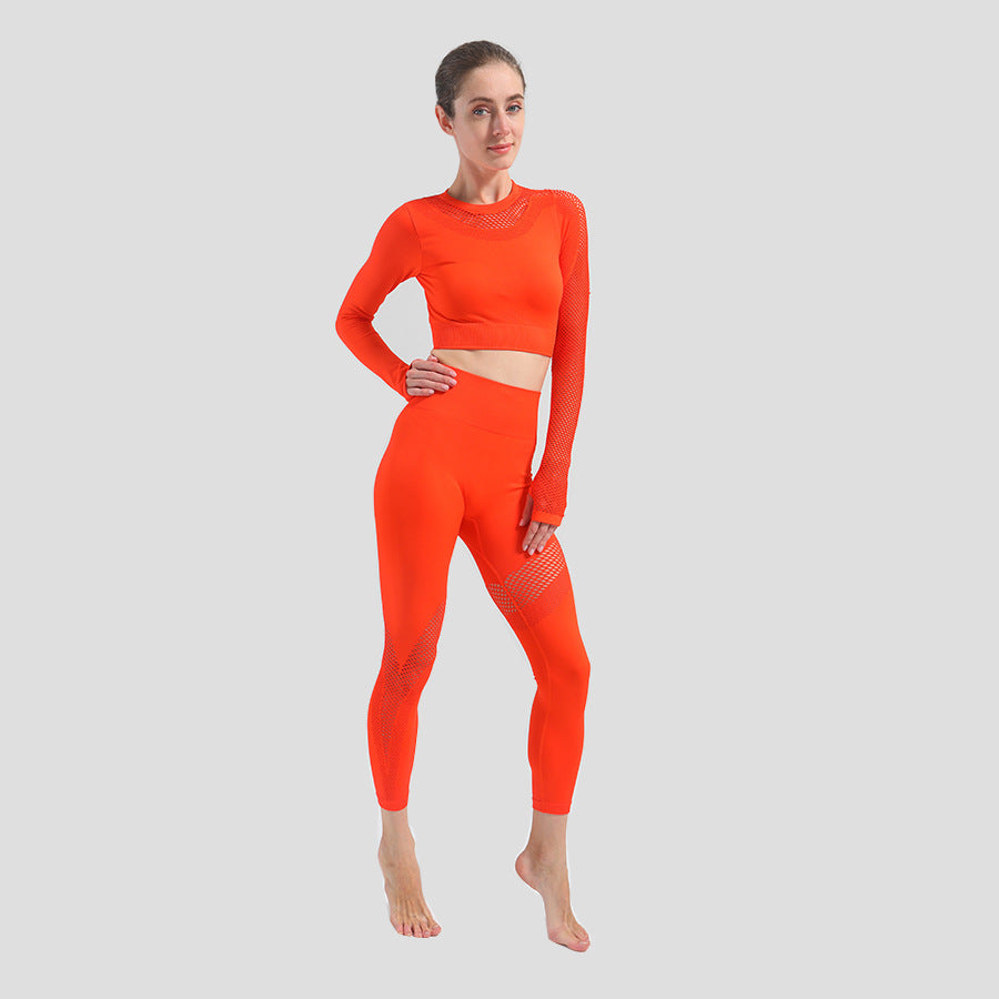 Traje de yoga elástico sin costuras