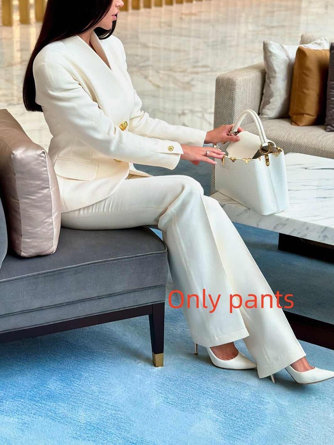 Conjunto de blazer y pantalón de cintura alta