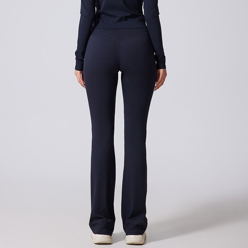 Pantalones acampanados de pierna ancha y cintura alta