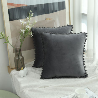 Almohada de encaje, terciopelo sólido de felpa