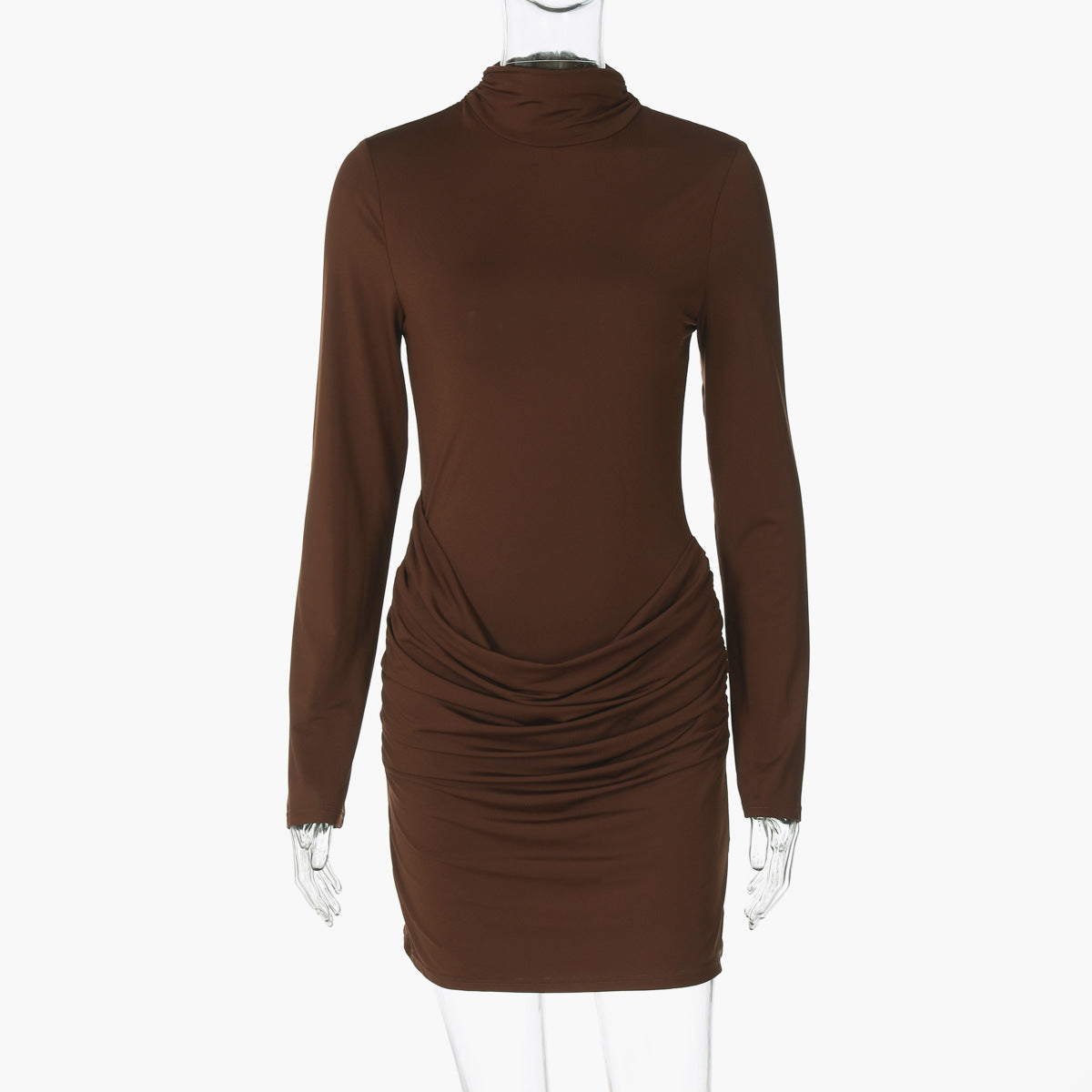 Vestido liso sexy de cremallera