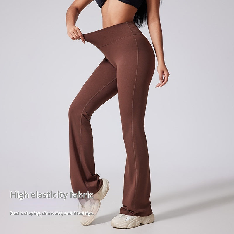 Pantalones acampanados de pierna ancha y cintura alta