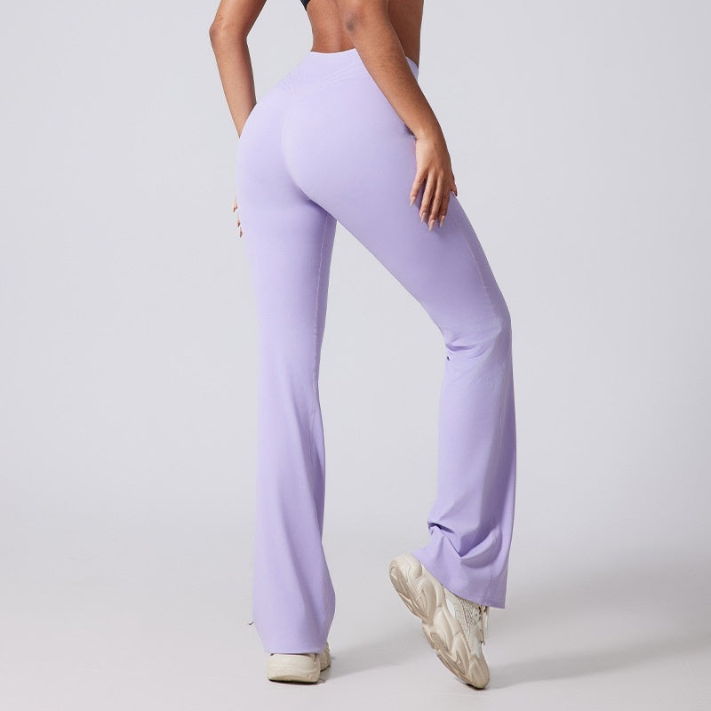 Pantalones acampanados de pierna ancha y cintura alta